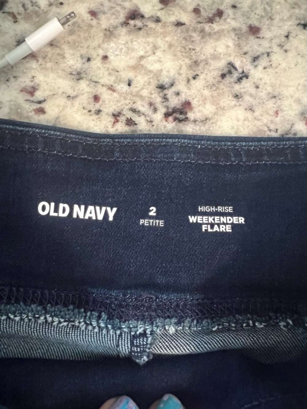 NWT Old Navy High Rise Flare Weekender Flare Blue Jeans Stretch Pull On - Picture 7 of 8